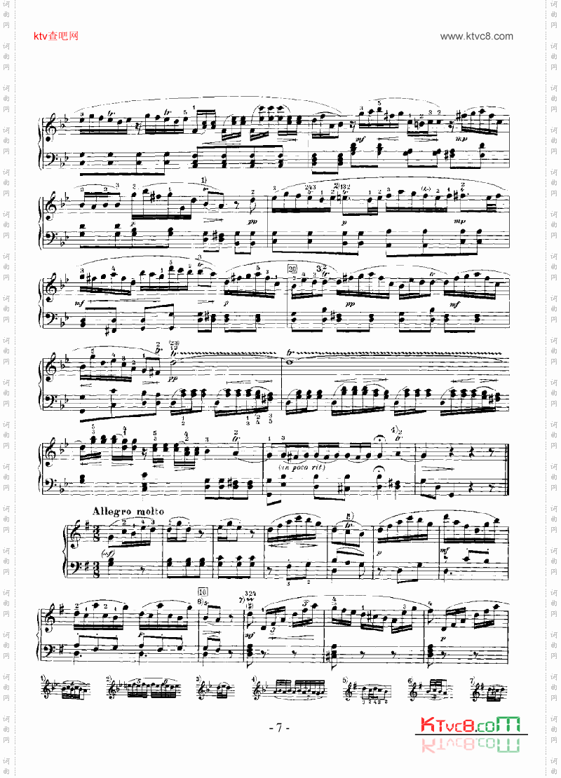 G大调奏鸣曲 嬉游曲 键盘类 钢琴简谱 中国词曲网