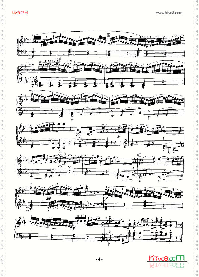 降E大调奏鸣曲 键盘类 钢琴简谱 中国词曲网