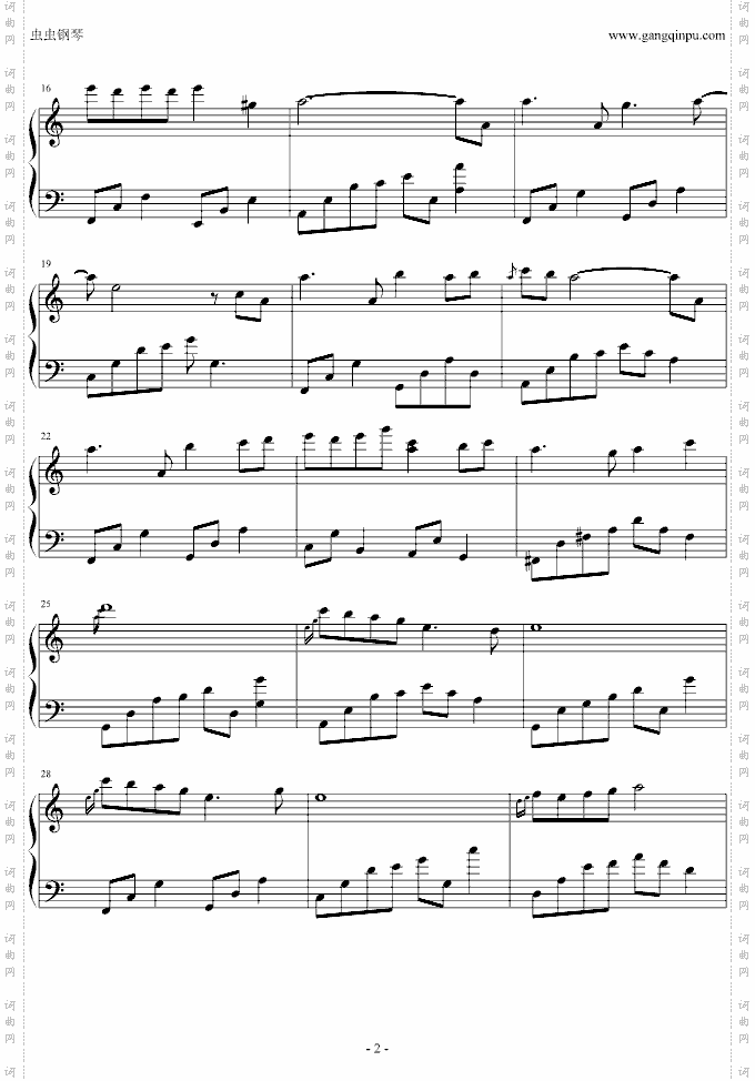 夜的钢琴曲9简谱 中国词曲网