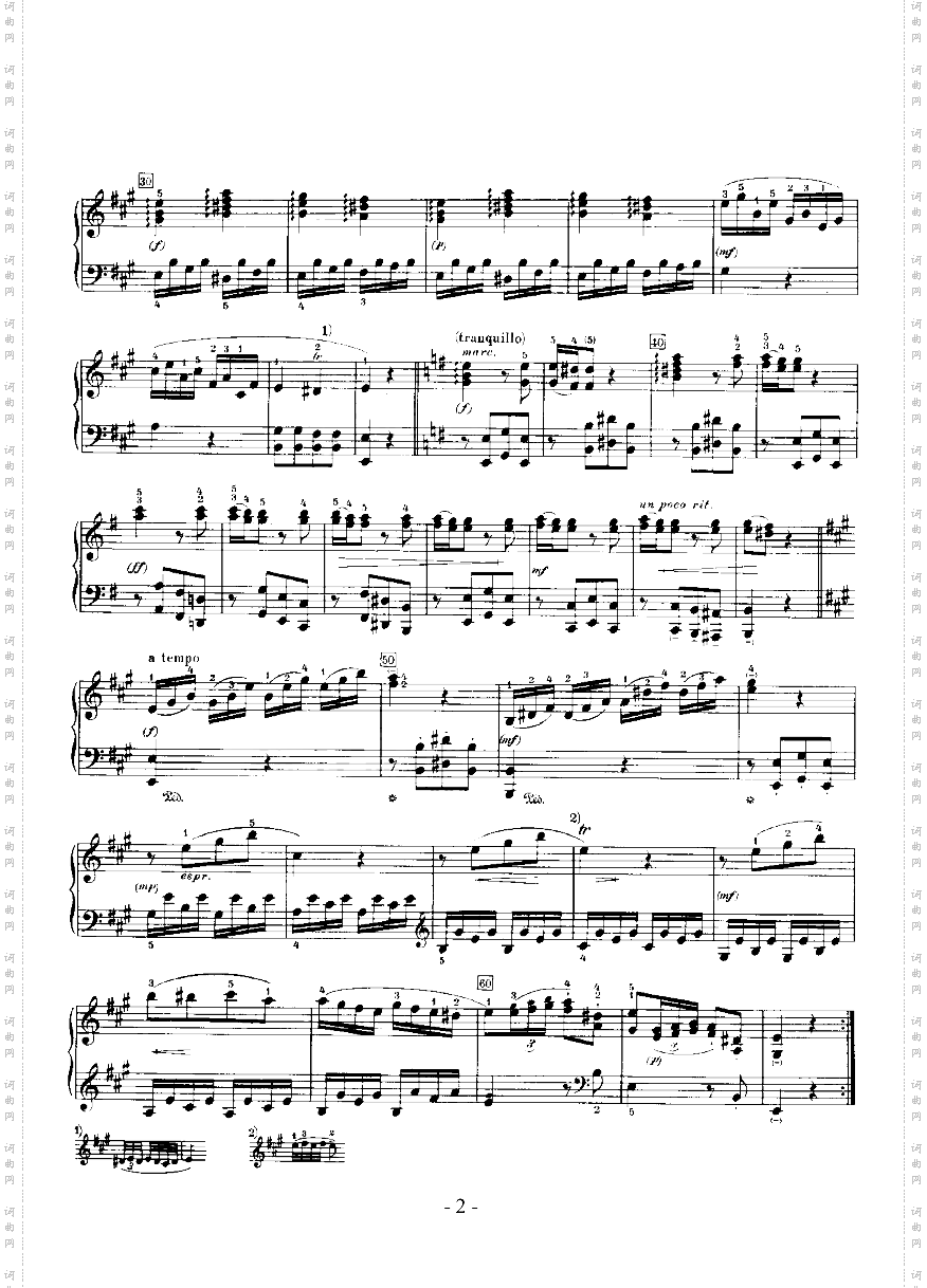 A大调奏鸣曲 嬉游曲 键盘类 钢琴简谱 中国词曲网